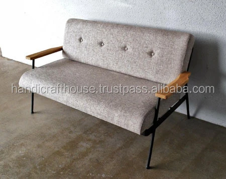 Industrial &amp; vintage Living Room Furniture Three Seater Lounge Leather Sofa