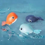 Infant Beach Bath Toy Cartoon Animal Clockwork Swimming Whale Bathroom Bathtub Shower Classic Wind Up Floating Baby Bath Toy