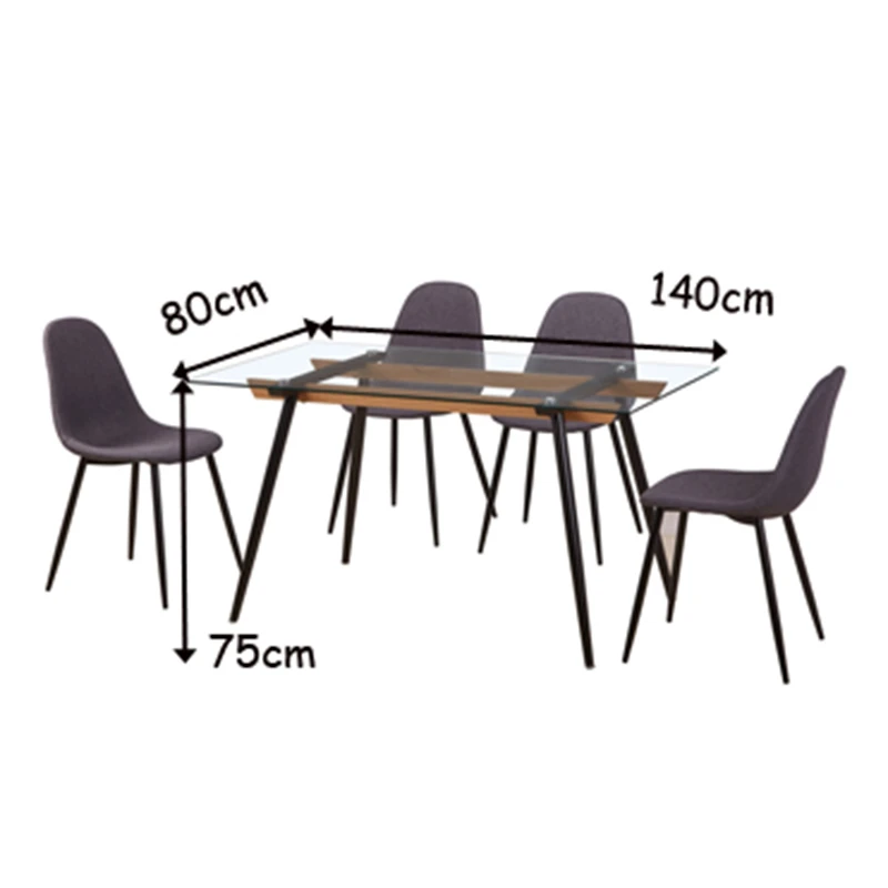 Iron legs glass top dining room table  with best price