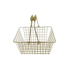 Iron Wire Storage Basket With Round Ring Handle Supermarket Small Carry Shopping Kitchen Fruit Basket