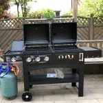 IT-4518 Gas Charcoal Combo Combination Hybrid Gas BBQ Barbecue Grills with Infrared burner for Outdoor Kitchen Cooking Equipment