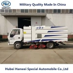 Japan brand 4x2 type Euro 4 emission airport runway sweeper truck mechanical road sweeper for sale