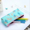 Japanese simple cute flamingo printing canvas student desktop storage zipper bag pencil bag