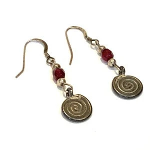 Jewelry 925 Sterling Silver Spiral Beaded Dangle Charm Earrings with Fishhook Back