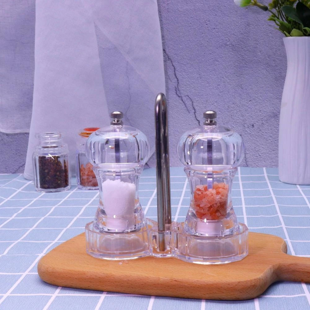 Kitchen Tools Factory Price Refillable Adjustable Spice Mill Crystal Salt Acrylic Grinder