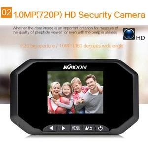 KKmoon 3 LCD 720P Digital Peephole Viewer 160 PIR Door Eye Doorbell Camera S1376B