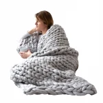 Knitted Blanket Weaving Blanket Mat Throw Chair Decor Warm Yarn Knitted Blanket Home Decor