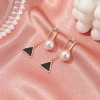 Korean Style New Long Tassel Geometry Womens Earrings Triangle Imitation Pearl Drop Earrings Girls Gifts Fashion Party Jewelry