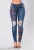 Import Latest Design Women Embroidery Floral Slimming Denim Legging Jeans from China