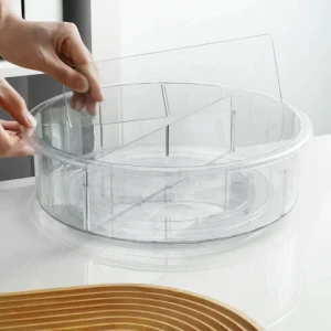 Lazy Susan bearing spinning tray Compartment Anti Skid Turntable Kitchen Organizer Round Rotating Spice Rack 2 tier