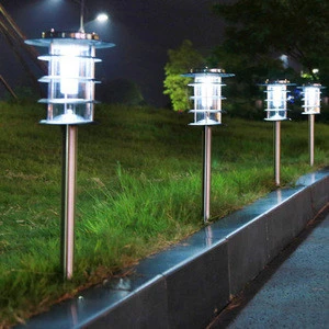 Led stainless steel landscape courtyard street lamp outdoor waterproof super bright solar lamp
