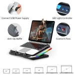 LIENS Adjustable RGB Computer Notebook Laptop Fan Aluminium Cooling Pad