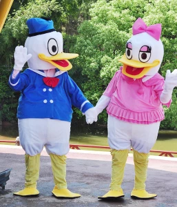 Life Size Human Wearing Cartoon Daffy duck mascot costume