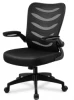 Li&Sung  Mid Back Mesh Desk&Computer Chair With  Black PP Foldable Armrest &With Fabric Pad