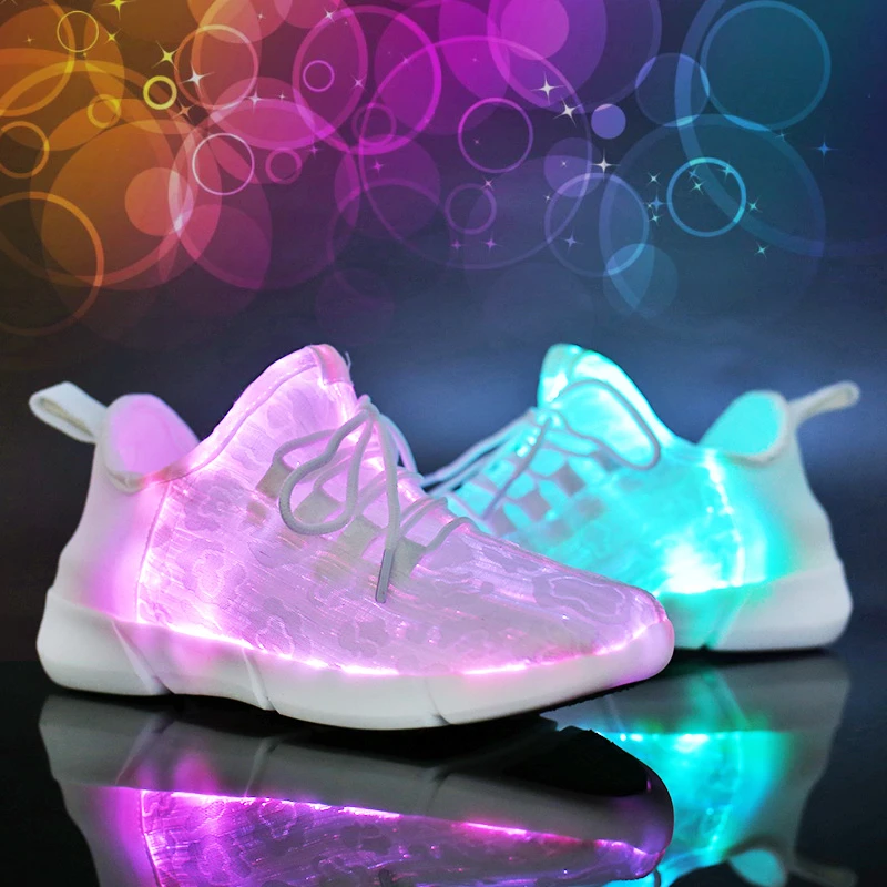 Loafers kick off a flying woven elastic foot large size small white shoes night light up shoes