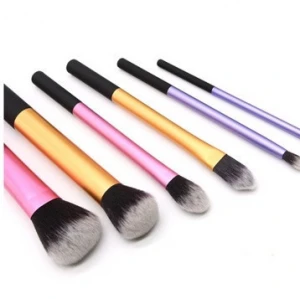 Long Ferrule 5PCS Cosmetic Brush Set Makeup Brushes