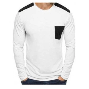 Long sleeve tailored fit gym t-shirt with shoulder panel