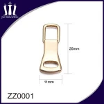 Luggage key locking metal zipper sliders for suitcase