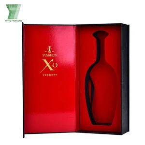 luxury custom gold foil brandy and WHISKY gift box with bottle shape EVA tray wine