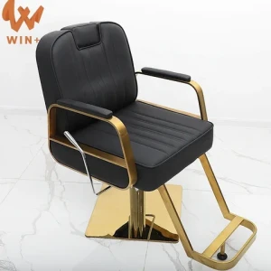 luxury hydraulic black and gold styling beauty lying down hair salon furniture salon chair for hair stylist