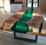 Luxury Indian epoxy resin walnut Dining table, office desk