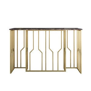 Luxury stainless steel console table mirror gold for living design