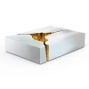 Luxury tree root trunk design gold center table stainless steel modern nordic coffee table living room furniture