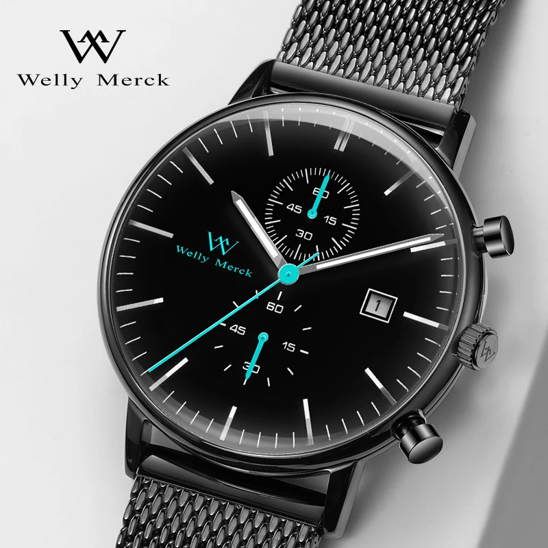 Luxury Watches Men Analog Quartz Movement Alloy Watch Timepieces in Man Watches With Calendar