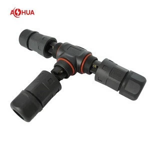 M15 waterproof power cable splitter 2 pole T connector
