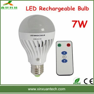 Magic Rechargeable led bulb with remote control led e27 bulb battery