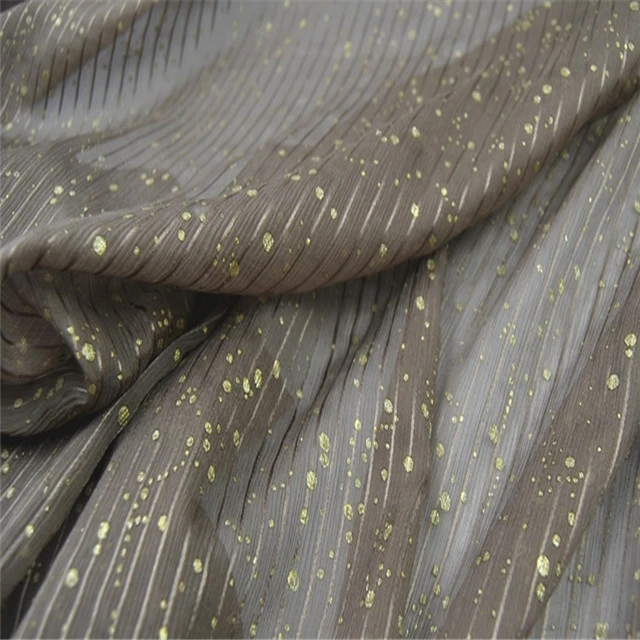 Manufacture Metallic Lurex Crepe Georgette Silk Fabric for Apparel