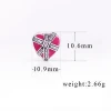 Manufacturer Professional 925 Sterling Silver Gifts of Love,Magenta Enamel Amp Clear CZ For DIY Jewelry Making Wholesale
