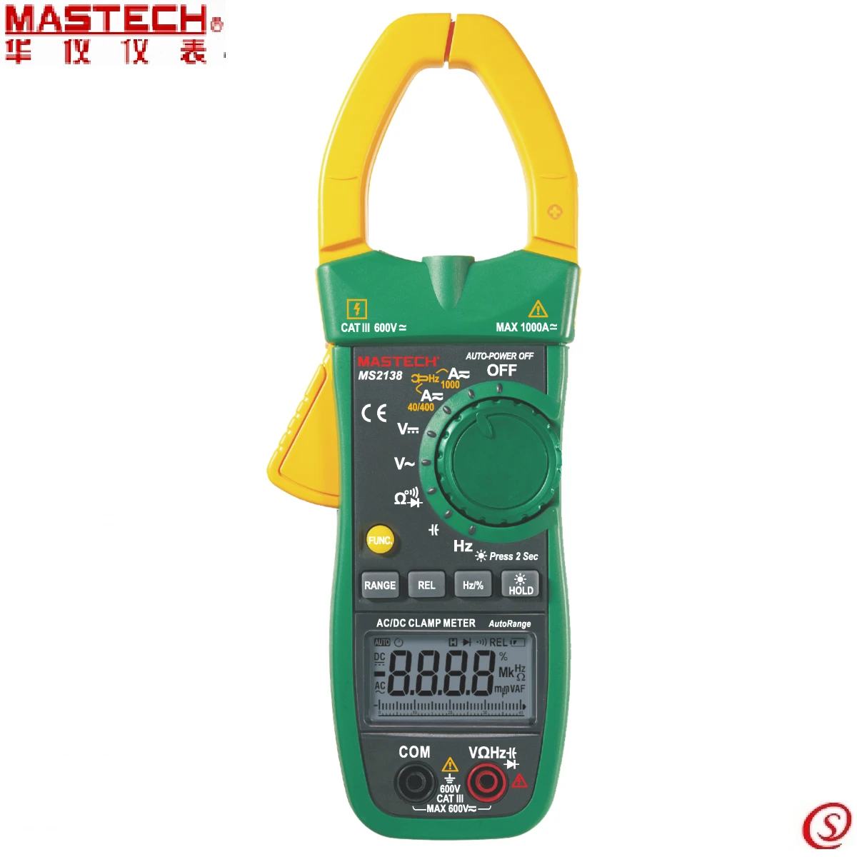 Mastech MS2138 Digital AC/DC Clamp Meter 600V 1000A  AUTO RANGE