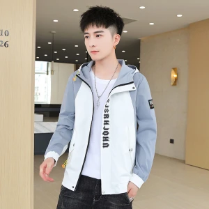 Mens Spring Hooded Jacket  casual mens jacket for spring