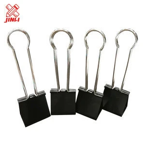 Metal paper clips stationery accessories black colored binder office binding supplies metal clip .