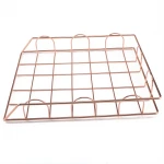Metal stackable rose gold desk A4 file tray magazine document organizer for office and home