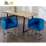 Mid Century Style Dining Room Furniture Cafe Modern Metal Chairs Stainless Steel Boucle Accent Dining Chair With Gold Leg