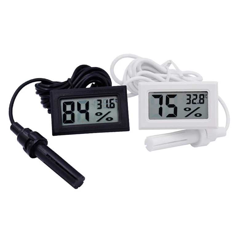 Mini Digital LCD Aquarium Fridge Freezer water Humidity Temperature Meter gauge Thermometer Hygrometer with sensor FY-12