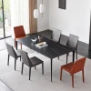 Minimalist Italian Model High End Design Grey Aluminum Metal Long Ceramic Marble 8 10 12 Seater Custom Dining Room Mesa Table