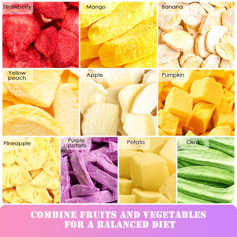 Mixed Combination Crispy sour  chips  Freeze dried Fruit Vegetable dri Snack