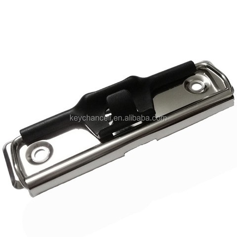 100mm flat metal clipboard clip with black plastic pen holder