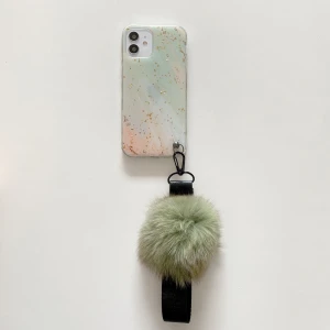 mobile phone housings case for iphone 11 pro max xr 78 , wholesale phone case for iPhone 12 pro max with fur ball hand strap