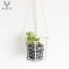 Modern design metal wire hanging storage basket LINER Hanging Flower Basket with Chain sundries plant basket