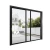 Import Modern Home Design Matt Black Finished Aluminum Alloy Frame Durable Glass Sliding Interior Door from China