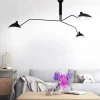 Modern industrial three heads spider arm shape ceiling lamp chandelier light for library movie theater