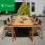 Import Modern Living Room Teak Wood Garden Furniture Cloth Dining Room Table Set Wooden Legs Teslin Fabric Restaurant Outdoor Chair from China