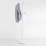 Modern Metal Base Natural Swivel Coat Stand