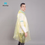 Morntrip Adult Practical Black 100% LDPE Bike Raincoat Logo Disposable Rain Poncho
