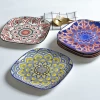 Moroccan style   square plate dish Flat dish Salad plate Under Glazed Breakfast plate