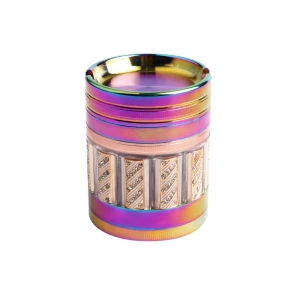 MUKAI Manufacturer Bango Weed Smoking Accessories New Designs Crystal 63mm 4 Layers Zinc Alloy Colorful Herb Grinder